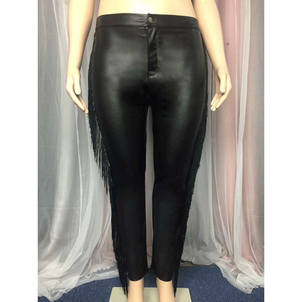 Winter Plus Black and Red Faux Pu Leather/Trousers Sexy Leather/Tight Leggings Pants/Cowgirl Vintage Western