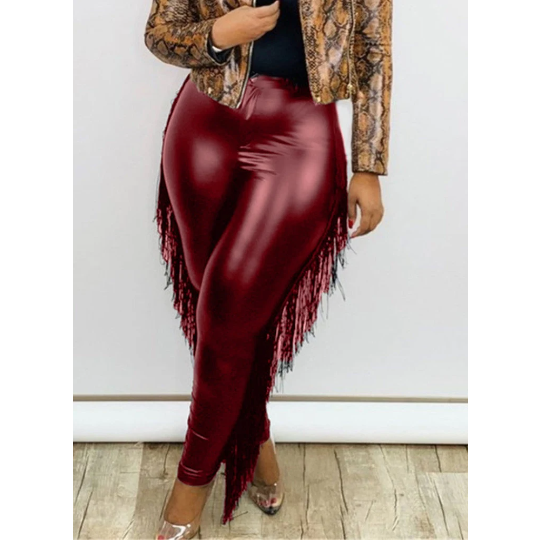Winter Plus Black and Red Faux Pu Leather/Trousers Sexy Leather/Tight Leggings Pants/Cowgirl Vintage Western